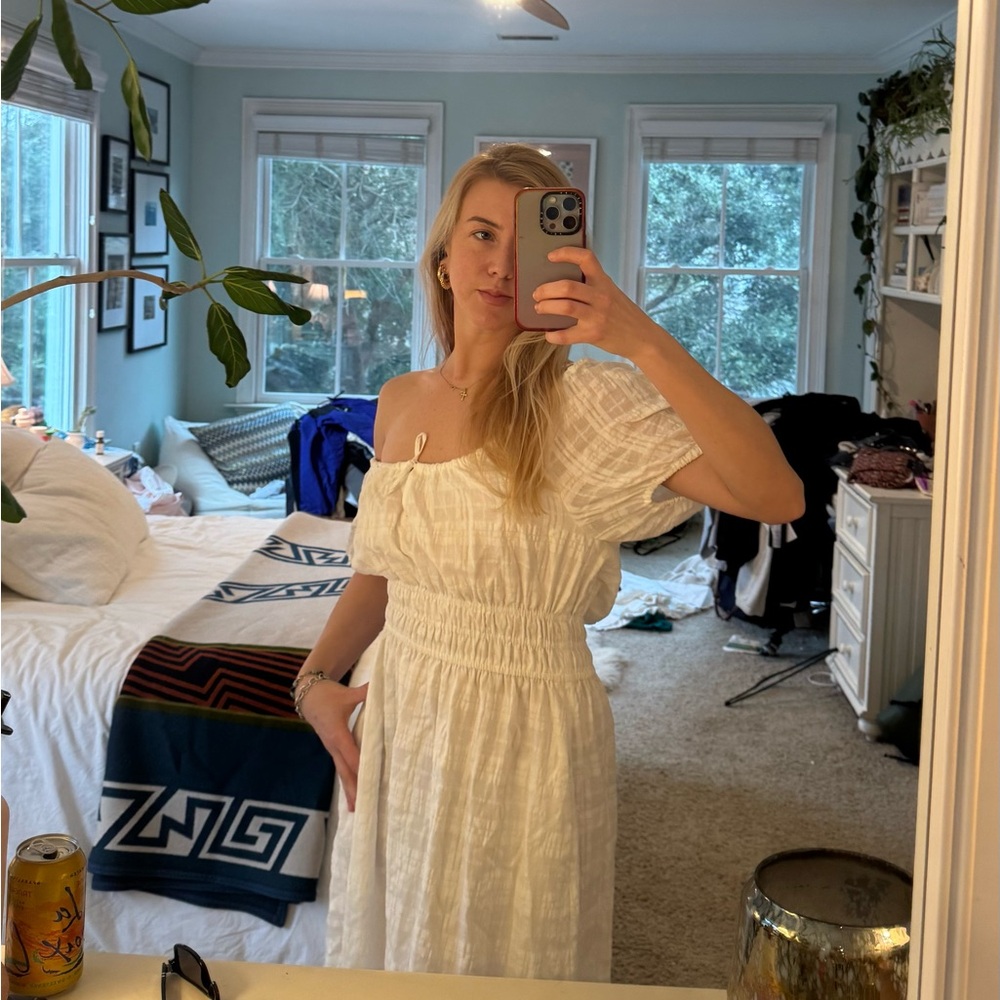 Madewell Off-Shoulder Cream Maxi Dress - Picture 4 of 5
